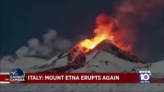 Latest video on Mount Etna volcano eruption