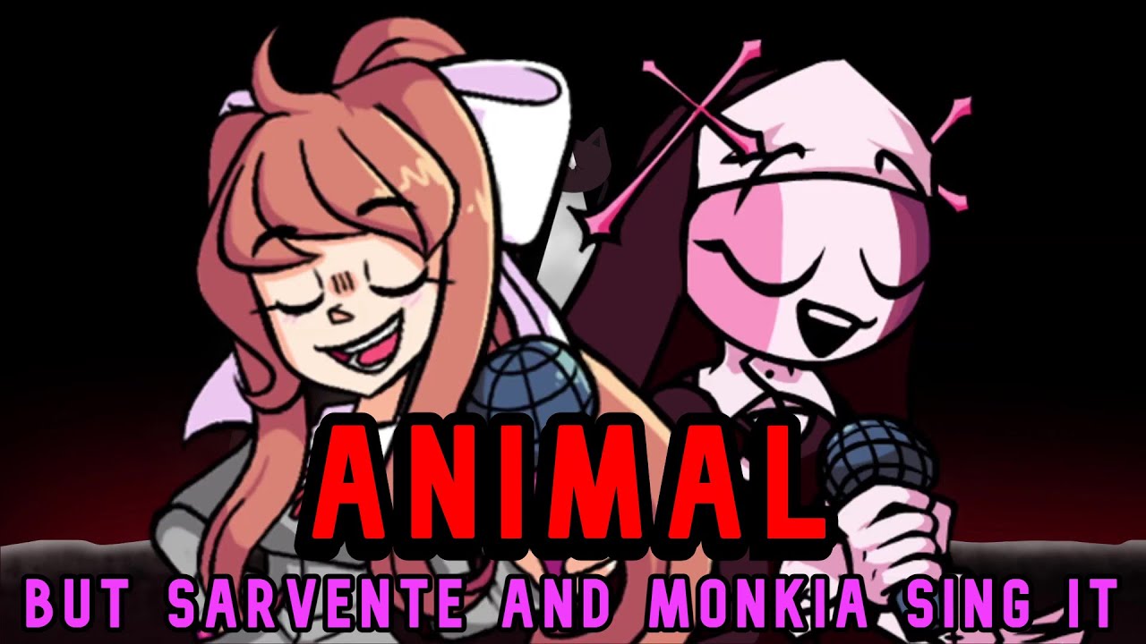 Friday Night Funkin' Monika And Sarvente Sing Animal (FNF Mod/Hard