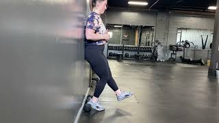 Eccentric Single Leg Heel Elevated Wall Squat