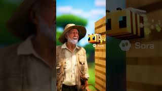 Дед и пчела в minecraft #minecraft #дед