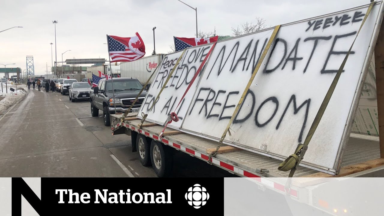 Protesters block Canada-bound traffic on Ambassador Bridge￼