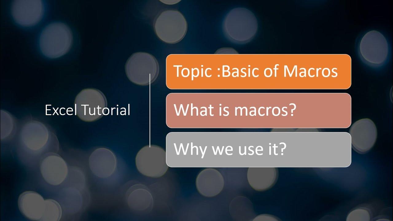 Excel Tutorial | How to Use Macros in Excel | Basic of Macros | what is ...