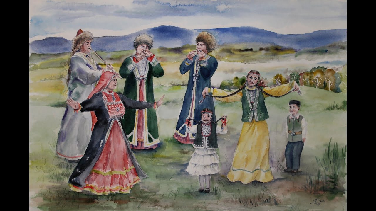 Башкирский танец рисунок
