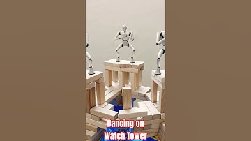 Jenga Watch Tower on Mini Bridge #shorts #trending #jenga #diy #robot #bridge #youtube #dance #game