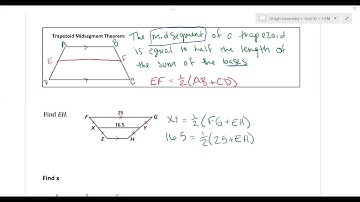 3/24 Geometry2 Trapezoid Mid segment Theorem