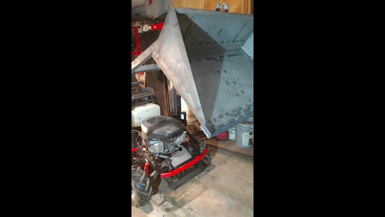 Demonstrating a custom fabricated Craftsman Lawn tractor front end