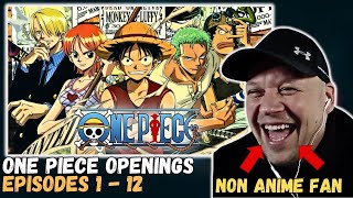 NON Anime Fan Reacts To ONE PIECE OPENINGS 1 - 12 for the FIRST TIME!