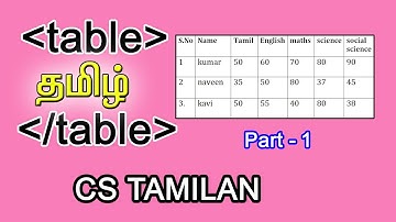HTML Table Tamil | html table tag | #htmltables | HTML Tutorial For Beginners In Tamil | cs tamilan