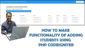 How to make the functionality of adding student using Codeigniter-3 Part-12