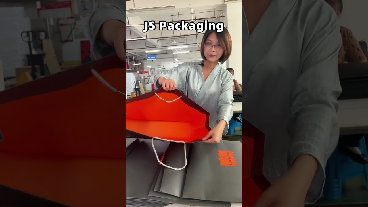 Handmade custom shopping paper bags, JS packaging factory provides OEM ODM services