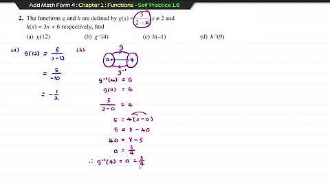Add Math Form 4 - Chapter 1 : Functions - Self Practice 1.8