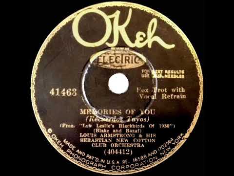 1930 HITS ARCHIVE: Memories Of You - Louis Armstrong - YouTube