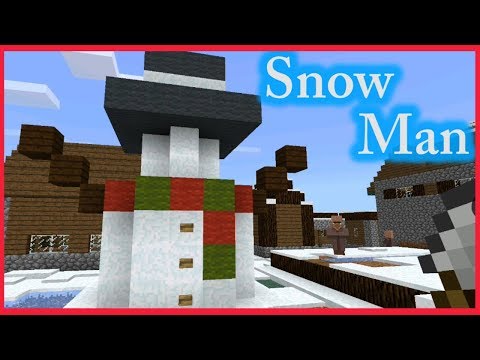 マイクラ実況pe 雪の日は雪だるまっ 雪原の村にスノーマンを作ってきた そしてpeが1 2 7にバージョンアップ Youtube