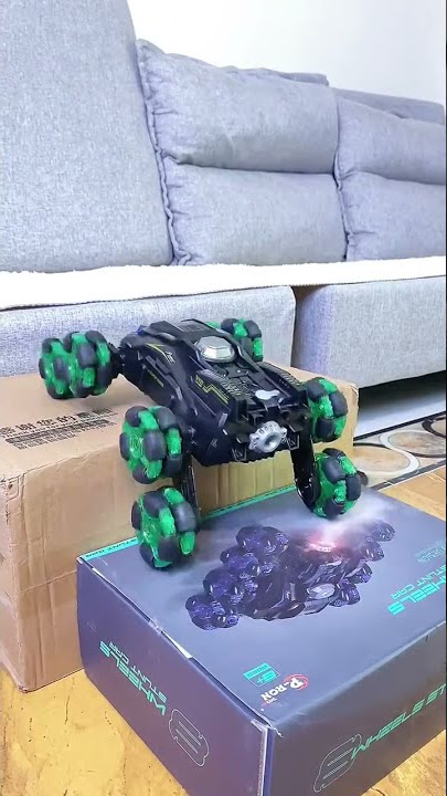 Cool 8 wheel remote control car with exhaust, can climb stairs, fun!