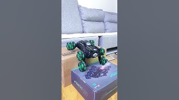 Cool 8 wheel remote control car with exhaust, can climb stairs, fun!