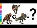 Fusion Drawing Jurassic World: Rebirth Dinosaurs | Tyrannosaurus Rex + Distortus Rex + Spinosaurus