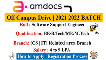 Amdocs Off Campus Drive for 2022 Batch | Eligible BE/BTECH CS/IT/ECE All Apply Now