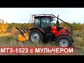 Трактор Беларус-1523.3 с лесотехническим мульчером SERRAT FX-T2000, расчистка участка от ДКР