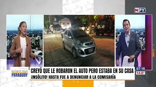 Creyó que le robaron su auto pero se olvidó que lo dejó en su casa