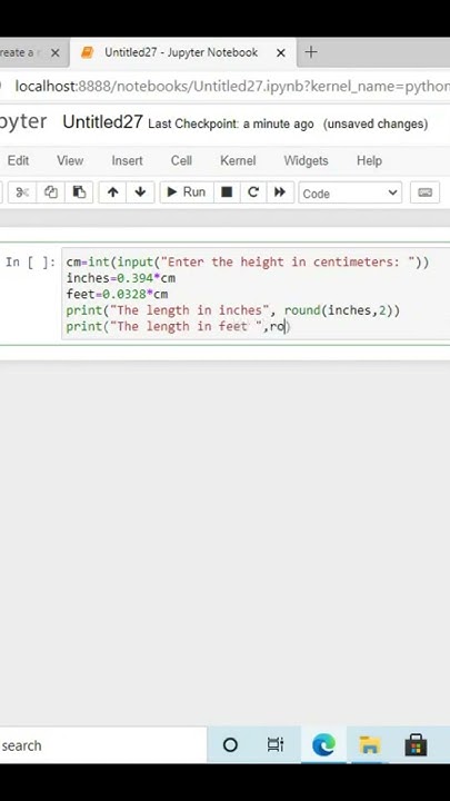 Python Program to Read Height in Centimeters and then Convert the ...