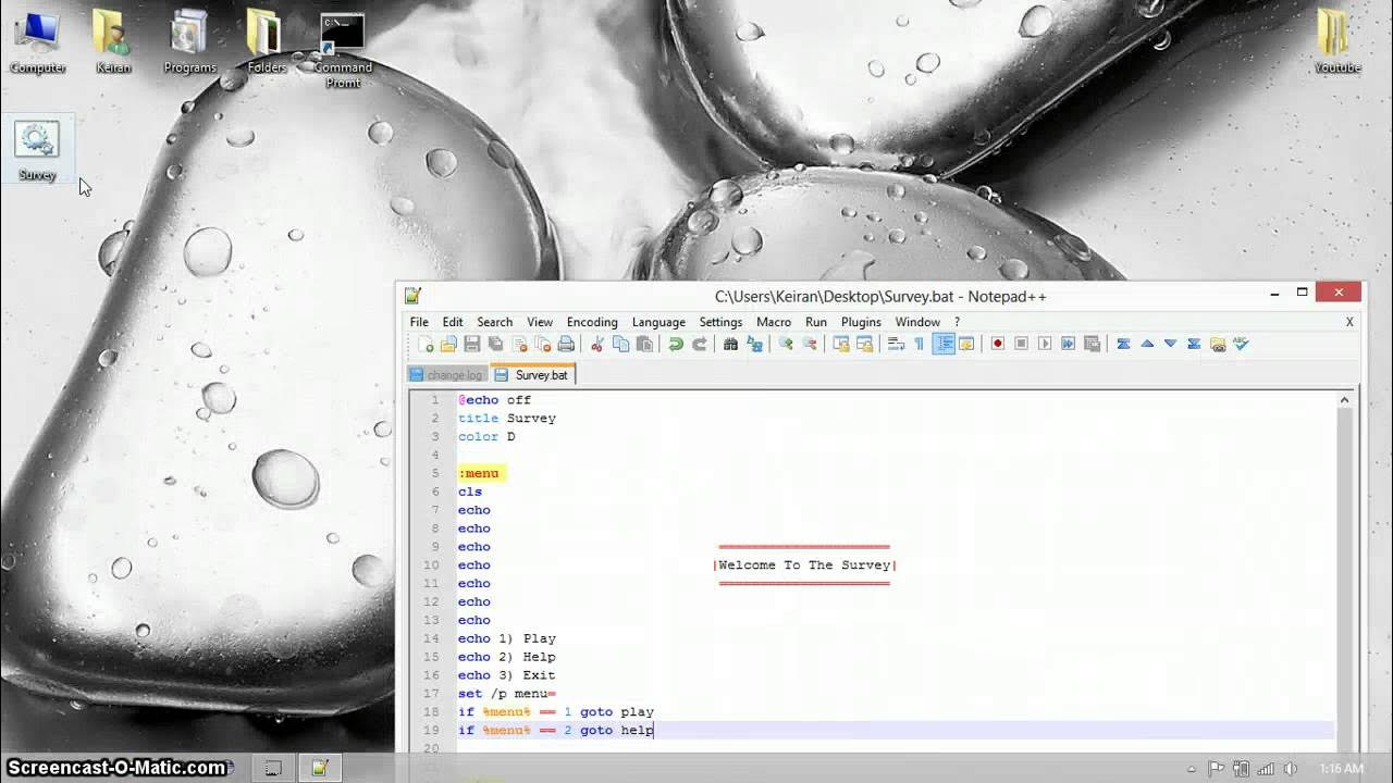 How To Make A Game In NotePad++ *Episode 2, Survey* - YouTube