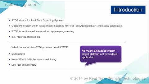 RTOS Real Time Operating Systems Introduction Difference between RTOS and GPOS