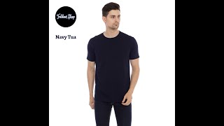 Kaos Polos Pria Lengan Pendek Bahan Katun Combed 30s Warna Navy Tua