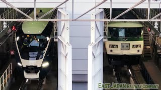 【特急勢揃い サフィール踊り子】お馴染み185系入換作業と検修庫のE261系RS1編成 東大宮操車場 251系E257系などなど 2019.12.4