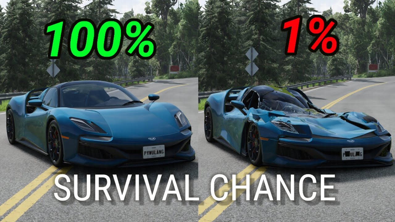 Realistic Survival Chance Crashes #11 - BeamNG Drive | PywulangBng