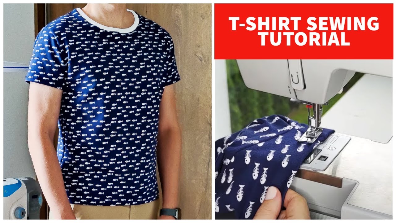 Men's t-shirt pattern and sewing tutorial - YouTube