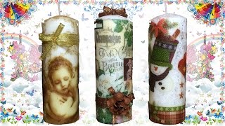 DIY / Красивая свеча своими руками - мастер-класс декупаж / в подарок DIY / Красивая свеча своими руками - мастер-класс декупаж / в подарок