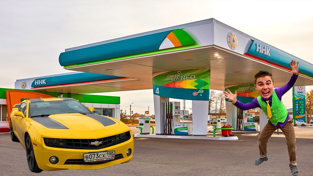 Mr. Joe in Gas Stations on Chevrolet Camaro without Petrol Challenges 13+