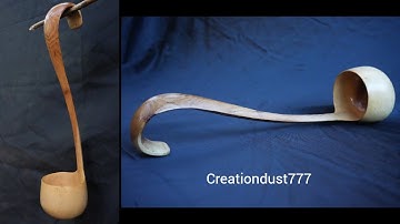 Hand-carved wooden ladle