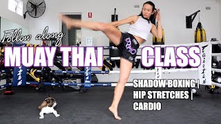 Muay Thai Class - Hip Stretches, Shadow Boxing, Cardio (20 Mins; Follow Along)