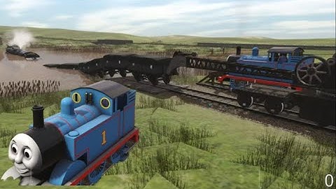 THOMAS AND THE CRANE! - MUDDY PUDDLE HORROR RIDE! - TRAINZ RAILROAD SIMULATOR