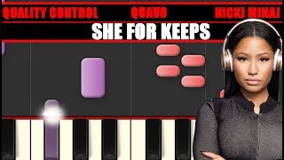 SHE FOR KEEPS (Quality control, Quavo, Nicki Minaj) Piano Tutorial \/ Cover SYNTHESIA + MIDI \& SHEETS