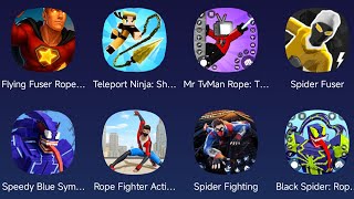Spider Fuser,Flying Fuser Rope Hero,Spider Fighting,Rope Fighter Action,Teleport Ninja Shadow Fight screenshot 1