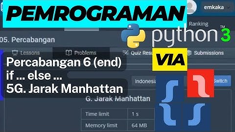 Latihan Pemrograman Dasar python 3 dengan Soal TLX Basic 5G Jarak Manhattan Matematikawan Kampung