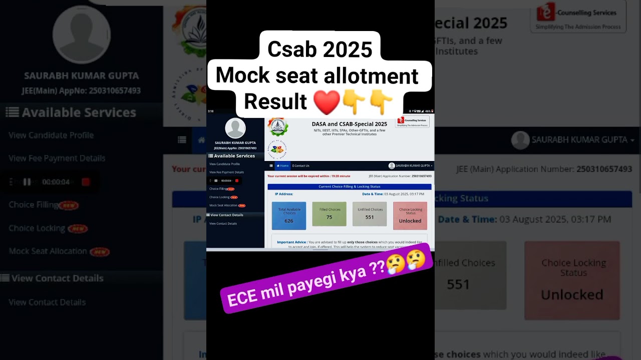 Csab mock allotment result ?? Nit mi