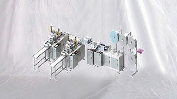 Fully automatic face masks production line 1+2 type disposable one maker equipment صانع قناع الوجه