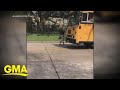 Elementary student nearly hit getting off school bus | GMA