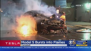 Authorities said a tesla model s electric car caught fire in los gatos
tuesday night and again after it was towed to yard campbell. kiet do
...