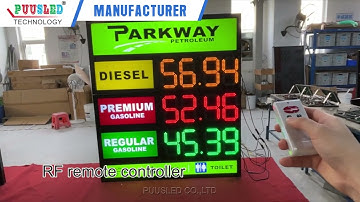 PUUSLED WEEKLY-Outdoor Colorful Lighting Box LED Gas Price Sign with RF Remote Control