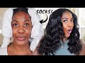 HEATLESS SOCK CURLS ON MY NATURAL HAIR - I WAS NOT EXPECTING THIS!! | TIKTOK Trend