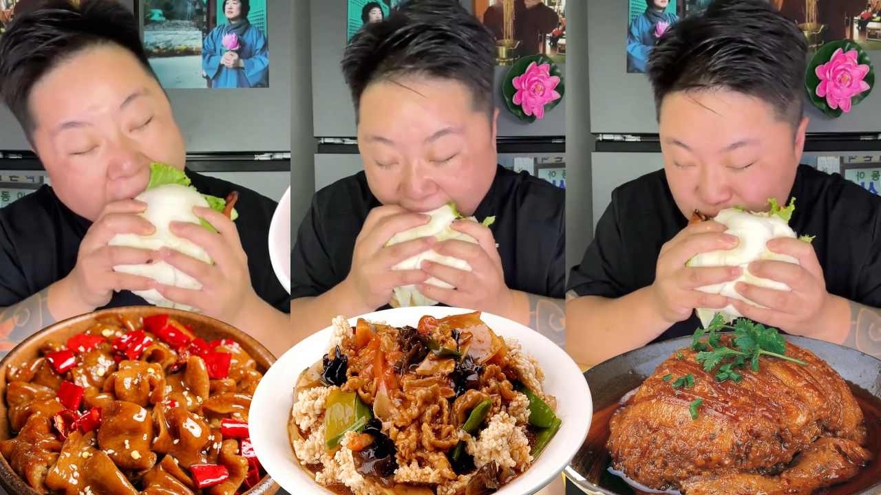 自制中式汉堡，欧肉+煎蛋+麻辣土豆片+油炸羊肉串+红烧肉+韩式鸡块#好吃到停不下来