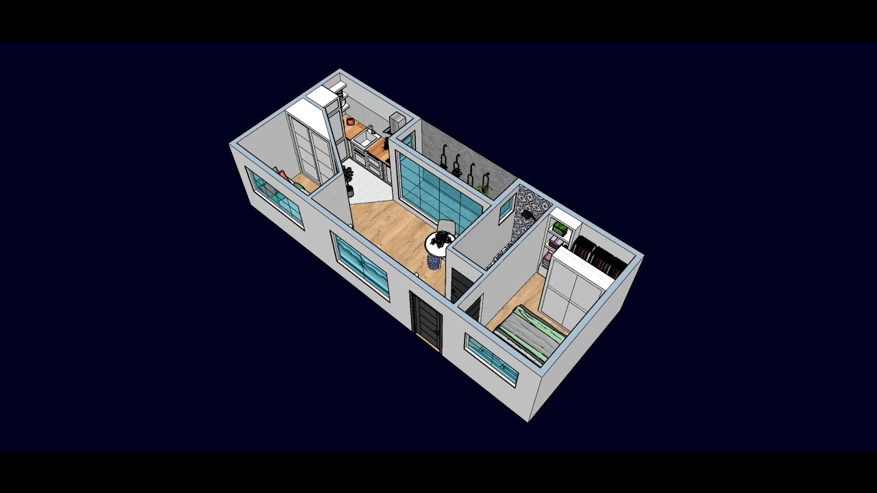 CASA 10X4 M CON 2 HABITACIONES