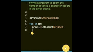 Python program to count the number of times a character occurs in the given string