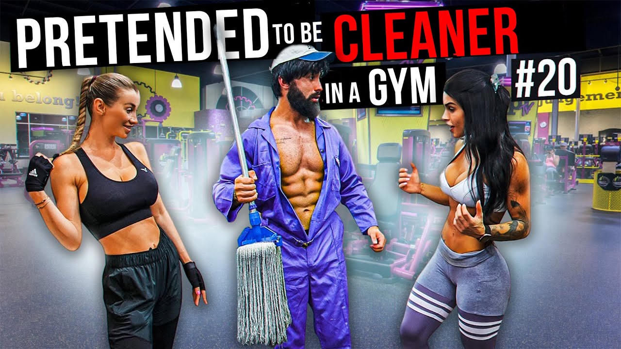 CRAZY CLEANER surprise GIRLS in a GYM prank