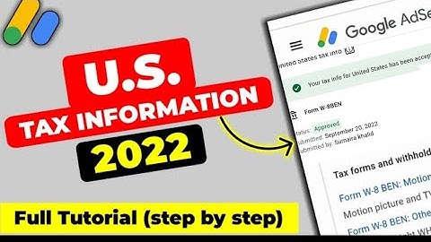 How to Submit the Tax Form on AdSense Account in 2022 with New Settings