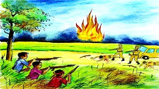 Mukti Juddo | The 1971 Bangladesh | Liberation war... Picture | Oil pastel drawing for beginners